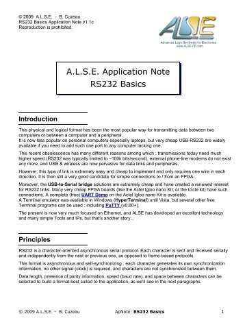 learn about RS232 and how to code a UART - ALSE