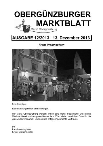 Ausgabe 13. Dezember 2013 - ObergÃ¼nzburg