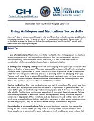 Using Antidepressant Medications Successfully - VA Mental Health