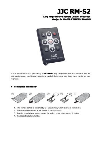 JJC RM-E7 Infrared Remote Control Instruction - JJC Professional ...