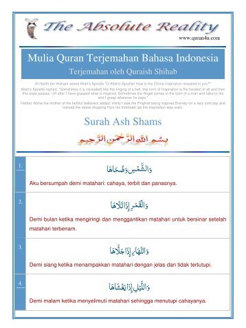 Mulia Quran Terjemahan Bahasa Indonesia Surah Ash Shams