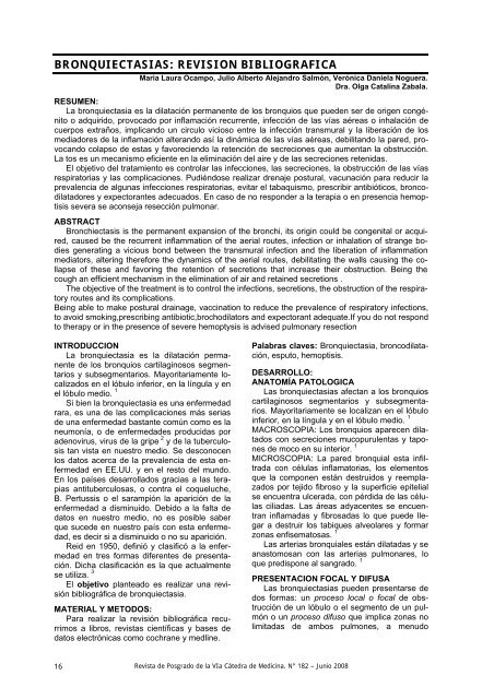 Varicosas quísticas bronquiectasias