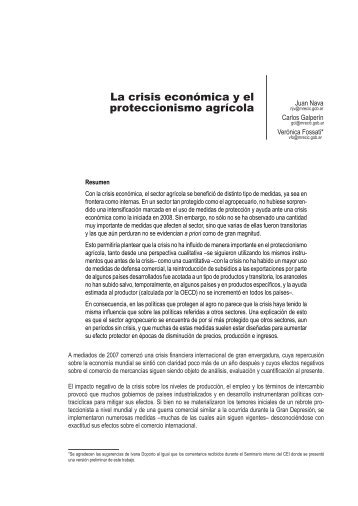 La crisis econÃ³mica y el proteccionismo agrÃ­cola - Centro de ...