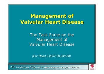ESC - Management of Valvular Heart Disease - Guidelines slide-set