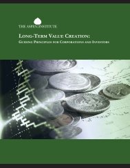 LONG-TERM VALUE CREATION: - The Aspen Institute