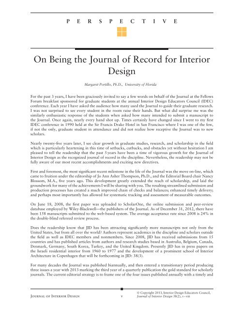 On Being the Journal of Record for Interior Design by Margaret ...