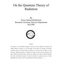 On the Quantum Theory of Radiation - KFUPM