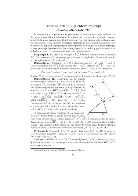 Teorema ariciului Åi cÃ¢teva aplicaÅ£ii - Dumitru MIHALACHE