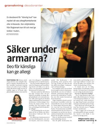 Miljömärkt deo saknar varning - ICA-Kuriren