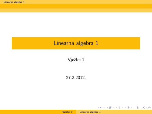 Linearna algebra 1