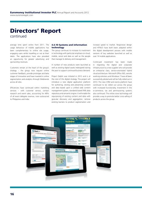 Annual Report & Accounts 2012 - Euromoney Institutional Investor ...