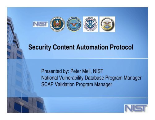 Security Content Automation Protocol (SCAP) - Build Security In