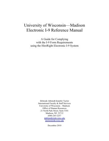 TABLE OF CONTENTS - Office of Human Resources - University of ...