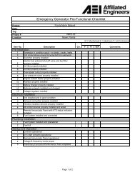 Emergency Generator Pre-Functional Checklist