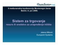 Jelena Milovic, savjetnik za berzansko poslovanje, Europoint Systems
