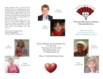 Diamond Blackfan Anemia Foundation Brochure