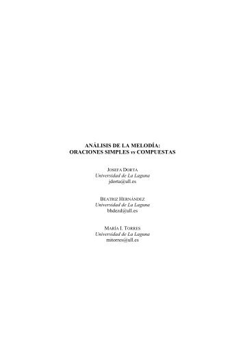 ANÃLISIS DE LA MELODÃA: ORACIONES SIMPLES vs ... - RACO