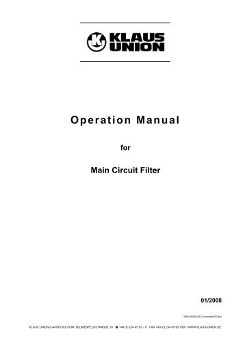 Main Circuit Filter - Sealless Magnetic Drive Pumps