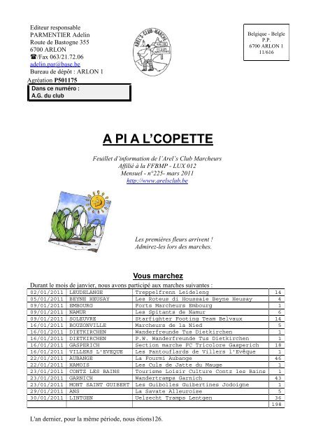 A PI A L'COPETTE - Arel's Club Marche - Arlon