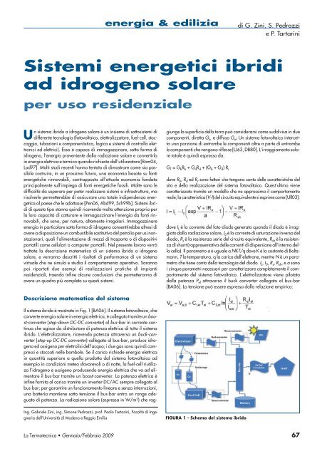 Sistemi energetici ibridi ad idrogeno solare per ... - La Termotecnica