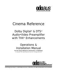 Cinema Referance Manual - Audio Design Associates