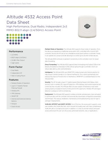 Altitude 4532 Access Point Data Sheet - Extreme Networks