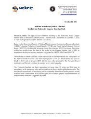 (India) Limited Update on Tuticorin Copper Smelter Unit - Sterlite ...