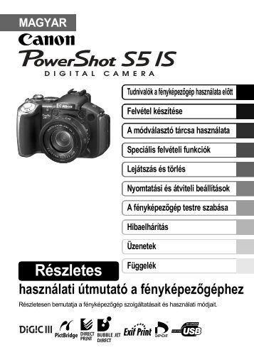 Canon PowerShot S5 IS HUN.pdf - FotoBarkacs.hu