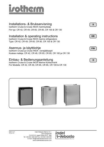 CR kylskÃ¥p manual s-fi-e-ty0805.indd - Thermoprodukter