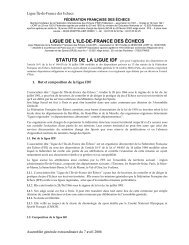 Les statuts de la Ligue - Ligue IdF des Echecs