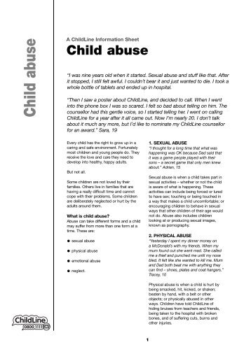 Child abuse: a ChildLine information sheet - Young Southampton