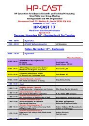 HP-CAST 17 – Tutorials and SIGs