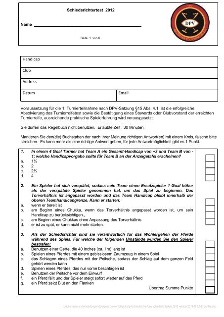 download des Formulars als PDF - DPV Deutscher Polo Verband eV