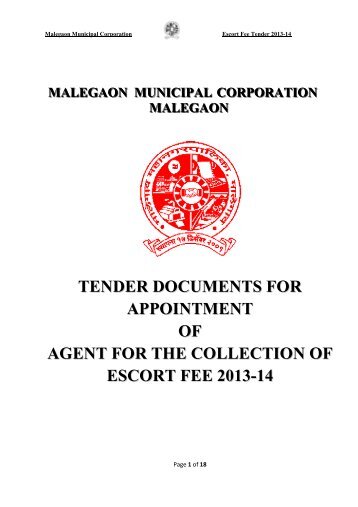 View Tender Document - Malegaon Municipal Corporation