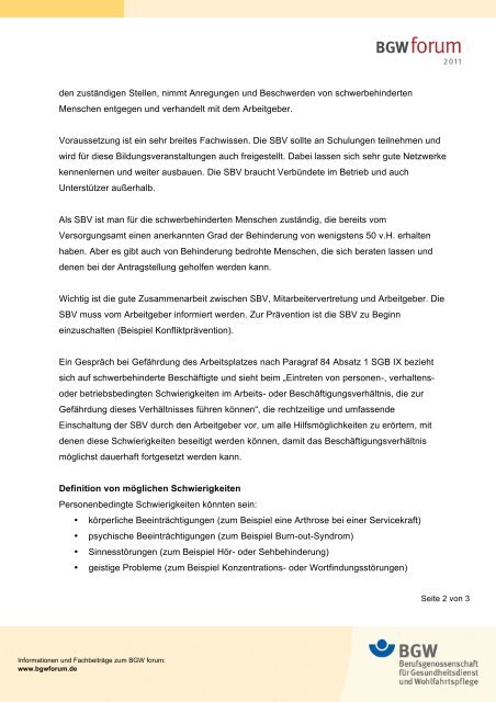 Neu im Ehrenamt? Die Vertrauensperson der schwerbehinderten ...