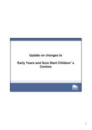 Update on changes to Early Years and Sure Start Children's Centres