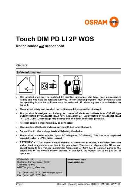 Touch DIM PD LI 2P WOS - Osram