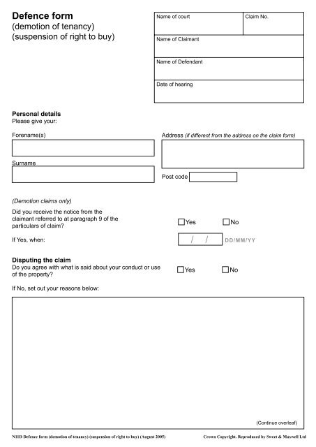 Defence form
