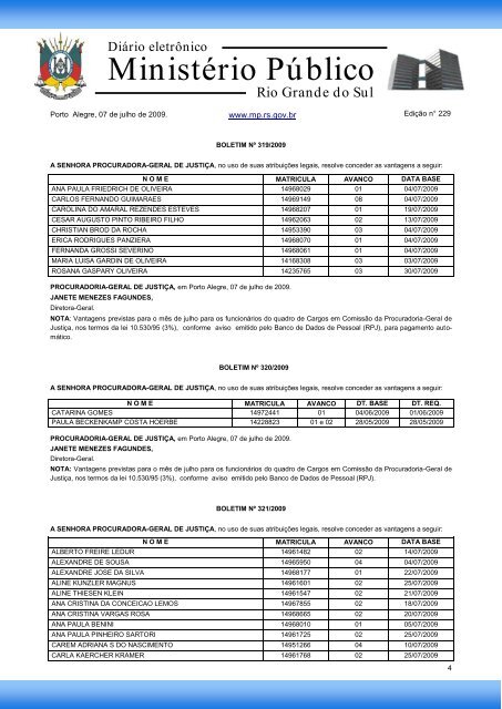 Procuradoria-Geral de JustiÃ§a - MinistÃ©rio PÃºblico - RS