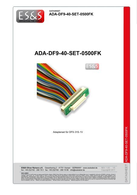 Datasheet: ADA-DF9-40-SET-0500FK