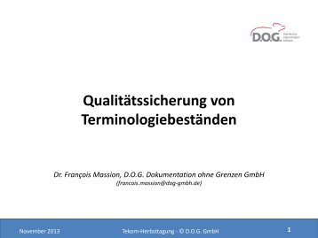 Qualitätssicherung von Terminologiebeständen Dr. Francois ... - tekom