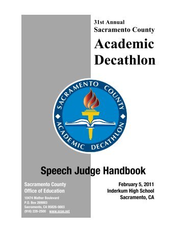 Academic Decathlon Speech Judge Handbook - Sacramento ...