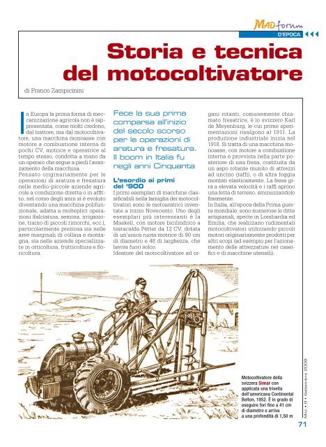 Storia e tecnica del motocoltivatore - Macchine Agricole Domani