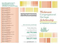 Nickerson Congregational Heritage Scholarship Brochure - National ...