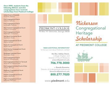 Nickerson Congregational Heritage Scholarship Brochure - National ...