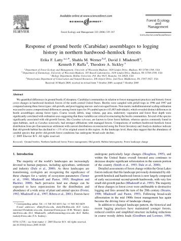 Response of ground beetle (Carabidae) assemblages to logging ...