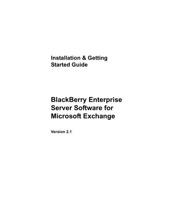 BlackBerry Enterprise Server Software for Microsoft Exchange - Telfort