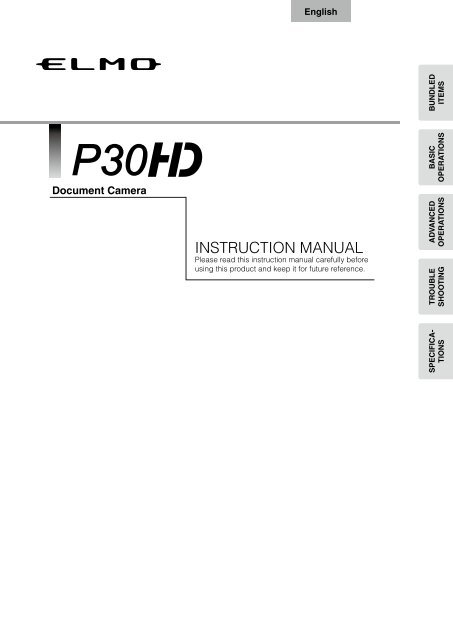 P30HD Manual - Elmo