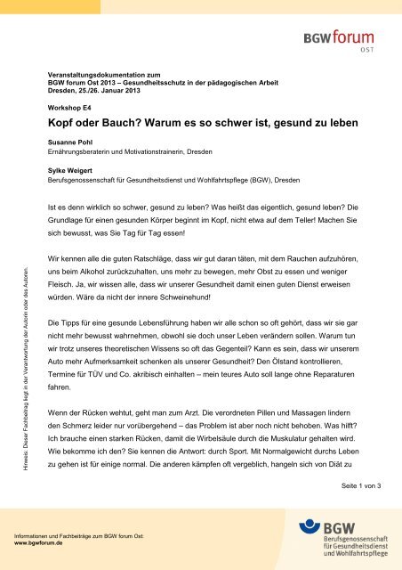 WS E4 Pohl Weigert.pdf - BGW forum