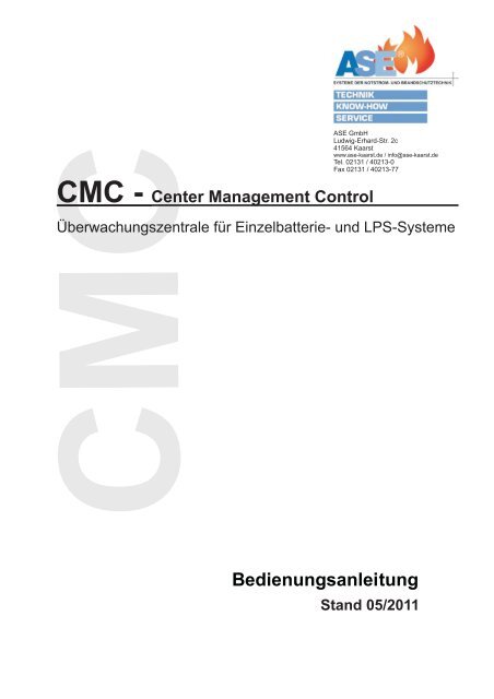 2011 Bedienungsanleitung CMC - ASE GmbH Kaarst